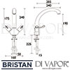 Bristan Lever Sink Mixer with 3 Inch Levers Tap Dimensions